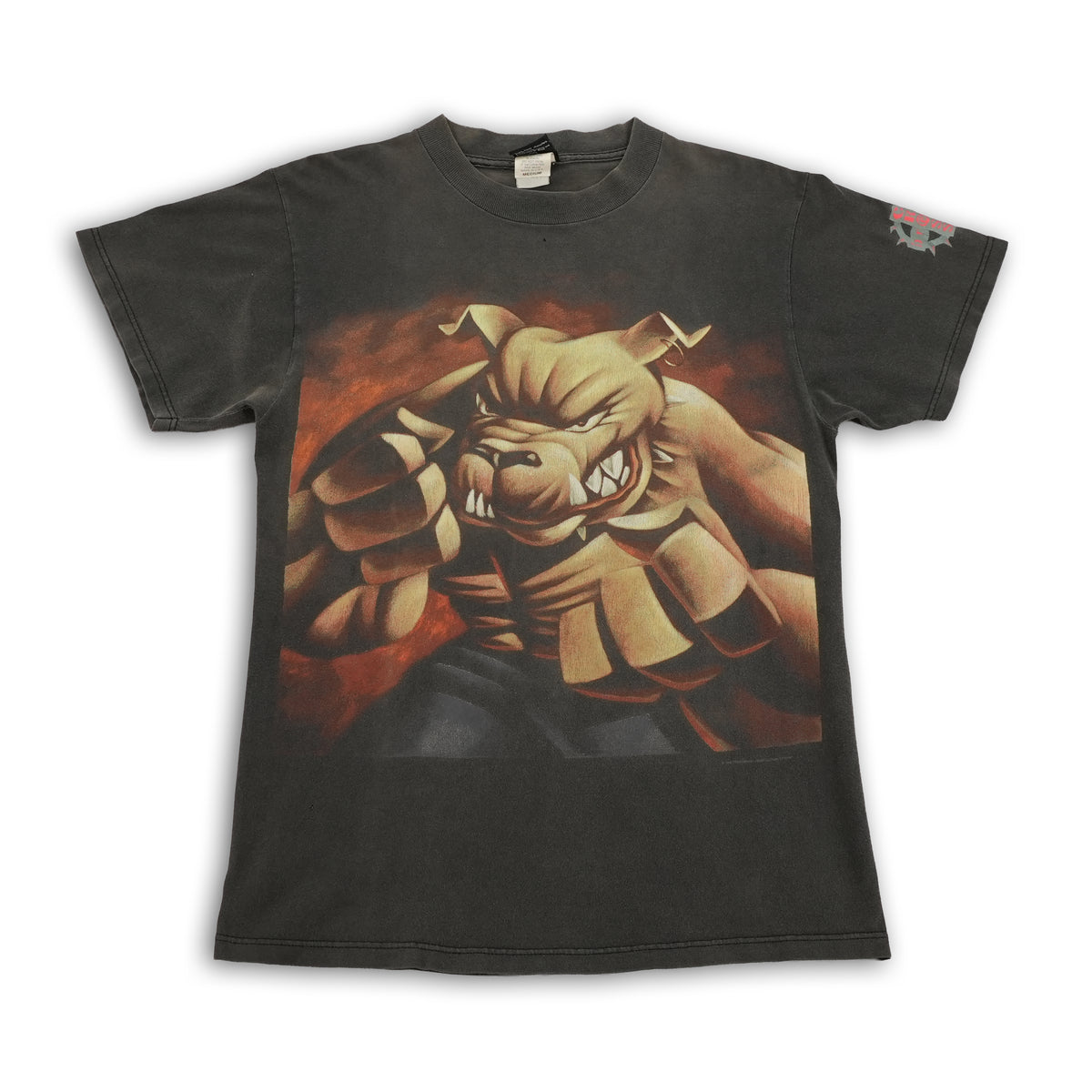 Vintage 1995 Crossbreed bulldog graphic T-shirt, black, size M