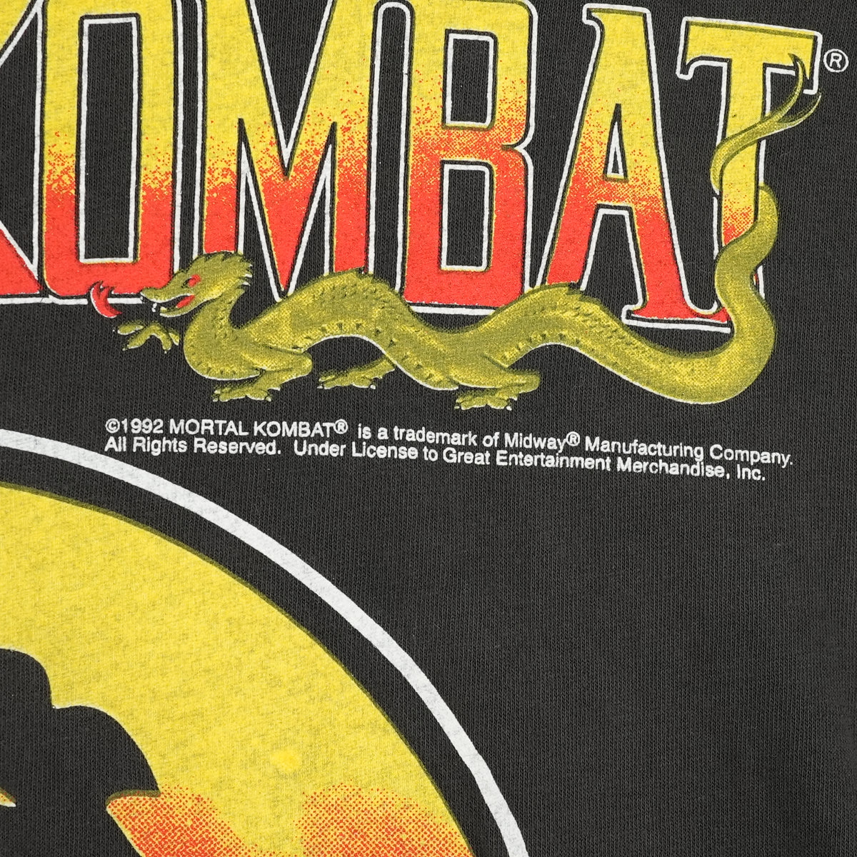 Vintage 1992 Mortal Kombat logo T-shirt, black, size L — photo 2 of 9