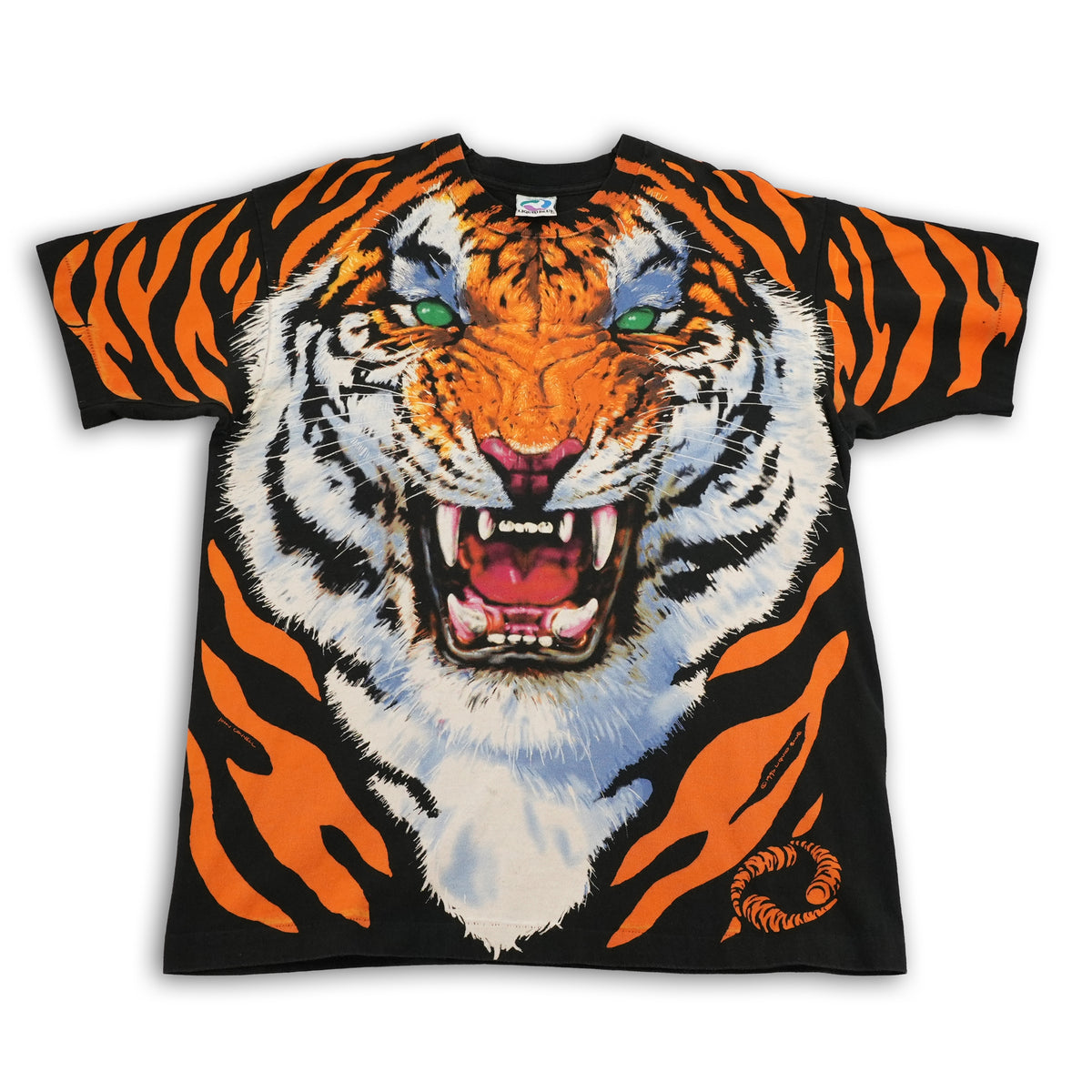 Vintage 1995 Liquid Blue tiger all-over print T-shirt, size XL