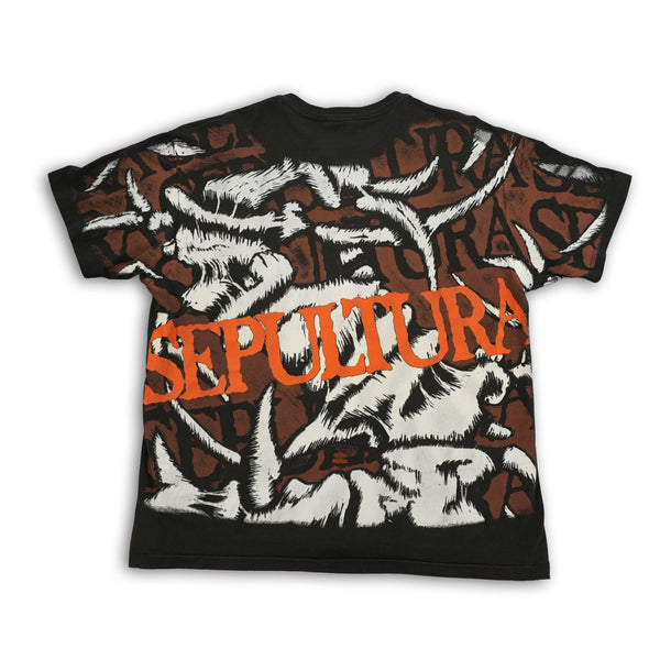 Vintage 1992 Sepultura all-over print band T-shirt, size XL — photo 5 of 8