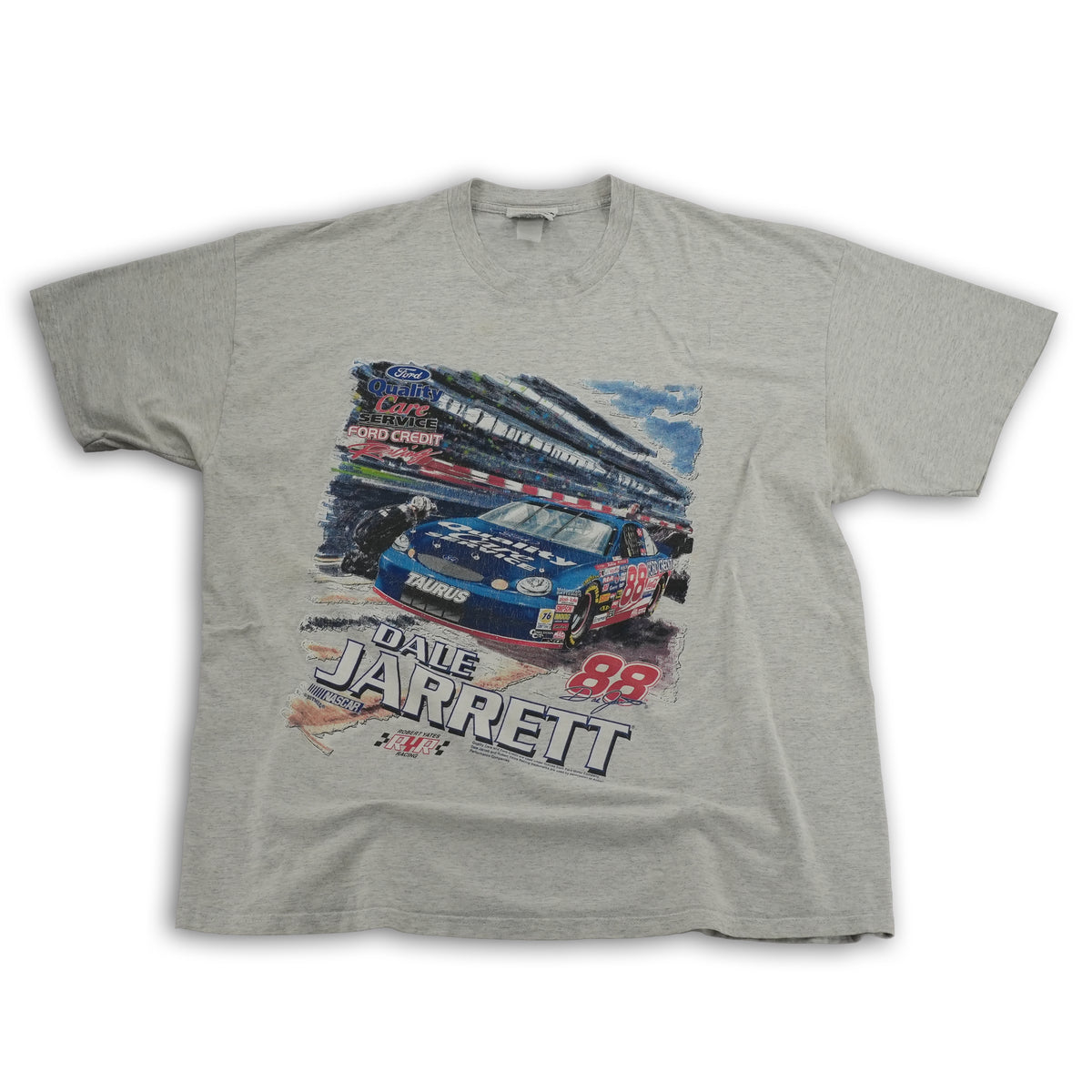 Vintage 1996 Chase Authentics Dale Jarrett #88 NASCAR T-shirt, gray, size 2XL