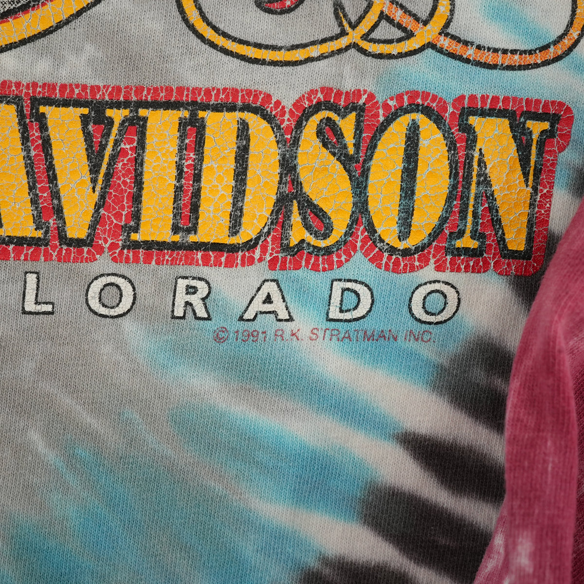 Vintage 90s Harley-Davidson tie dye cow skull graphic long sleeve T-shirt, size L — photo 7 of 7