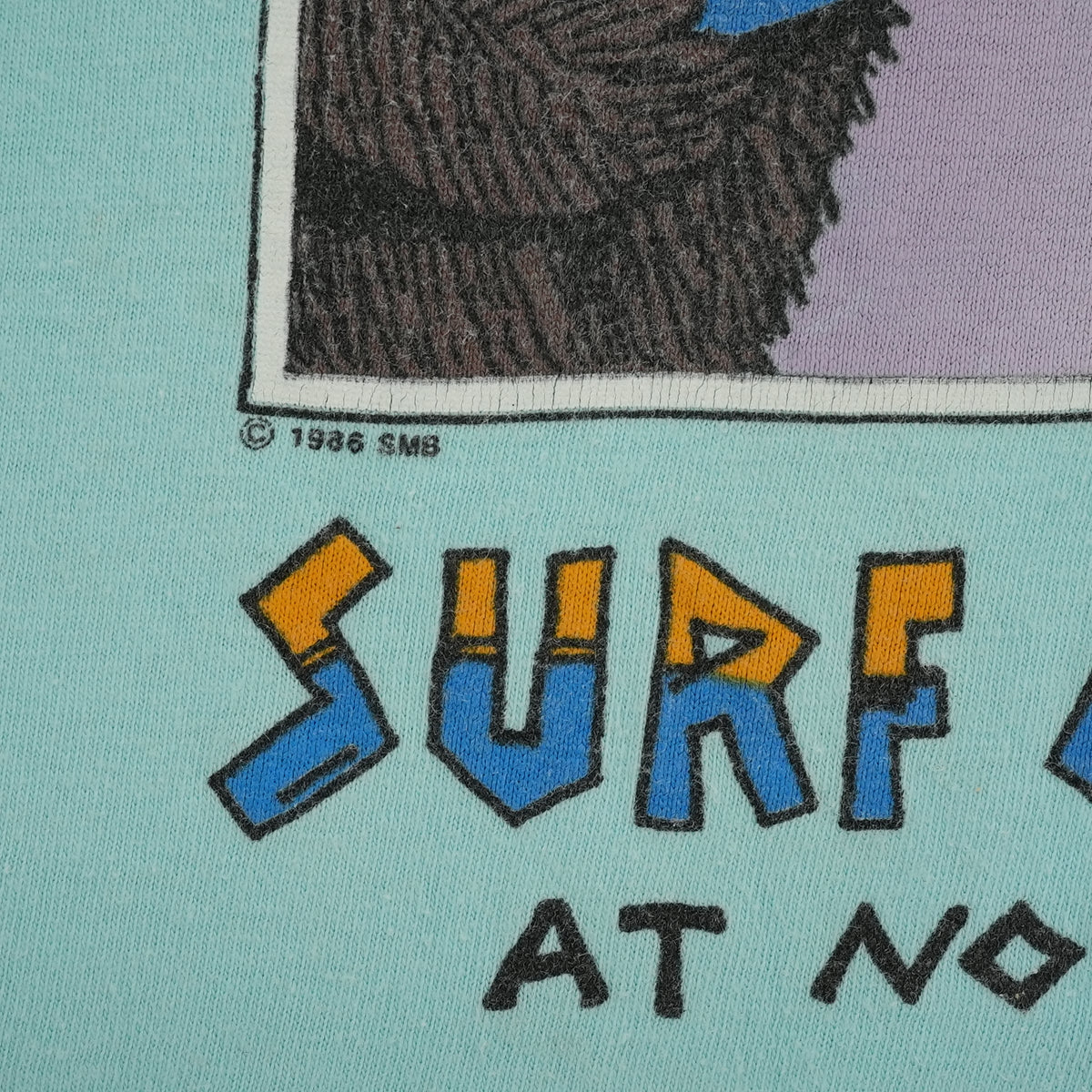 Vintage 1986 Hobie Surf Godzilla King Kong graphic T-shirt, light blue, size L — photo 2 of 11