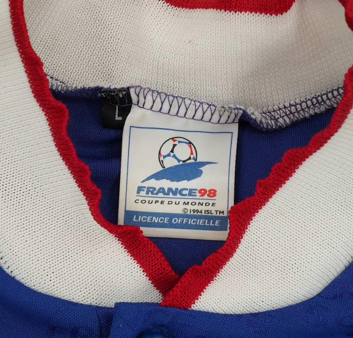 Vintage 1994 France 98 Coupe du Monde training soccer jersey, blue, size L — photo 3 of 10