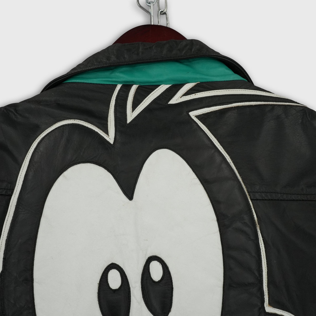 Vintage Disney World Goofy leather racing jacket, green and yellow, size M — photo 4 of 15