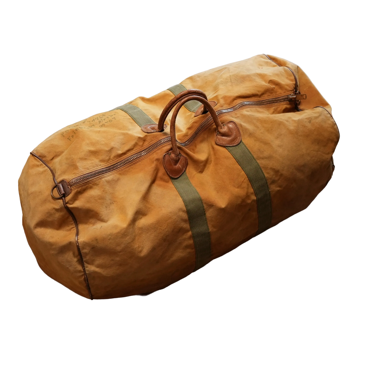 Vintage L.L.Bean Canvas Duffle Bag 1980s Leather
