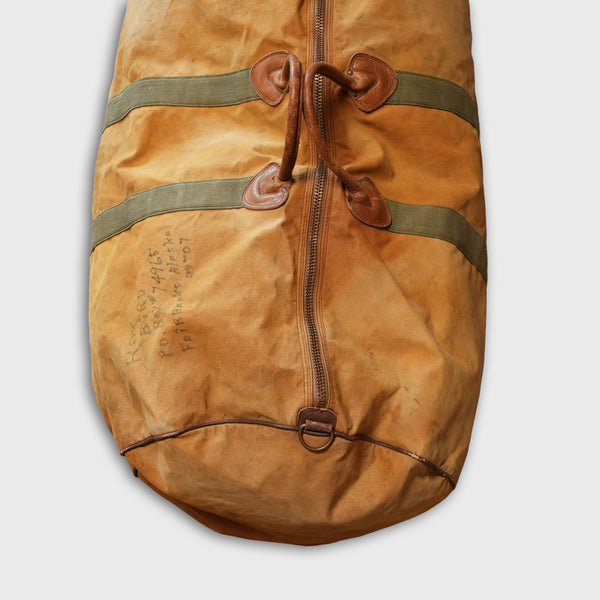 Vintage L.L.Bean Canvas Duffle Bag 1980s Leather