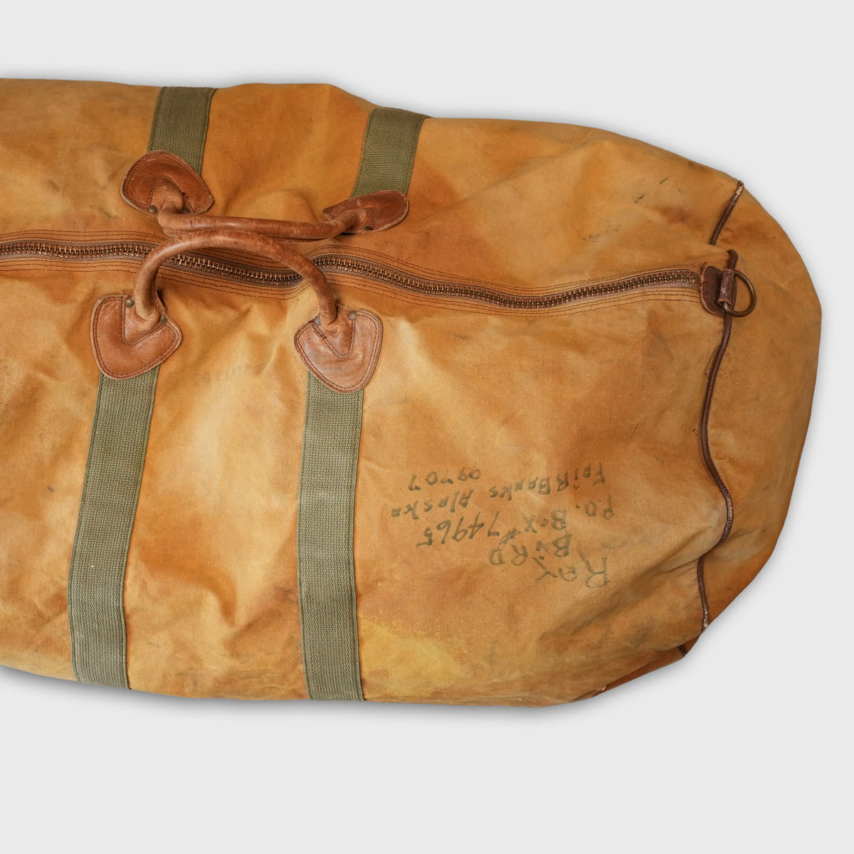 Vintage L.L.Bean Canvas Duffle Bag 1980s Leather