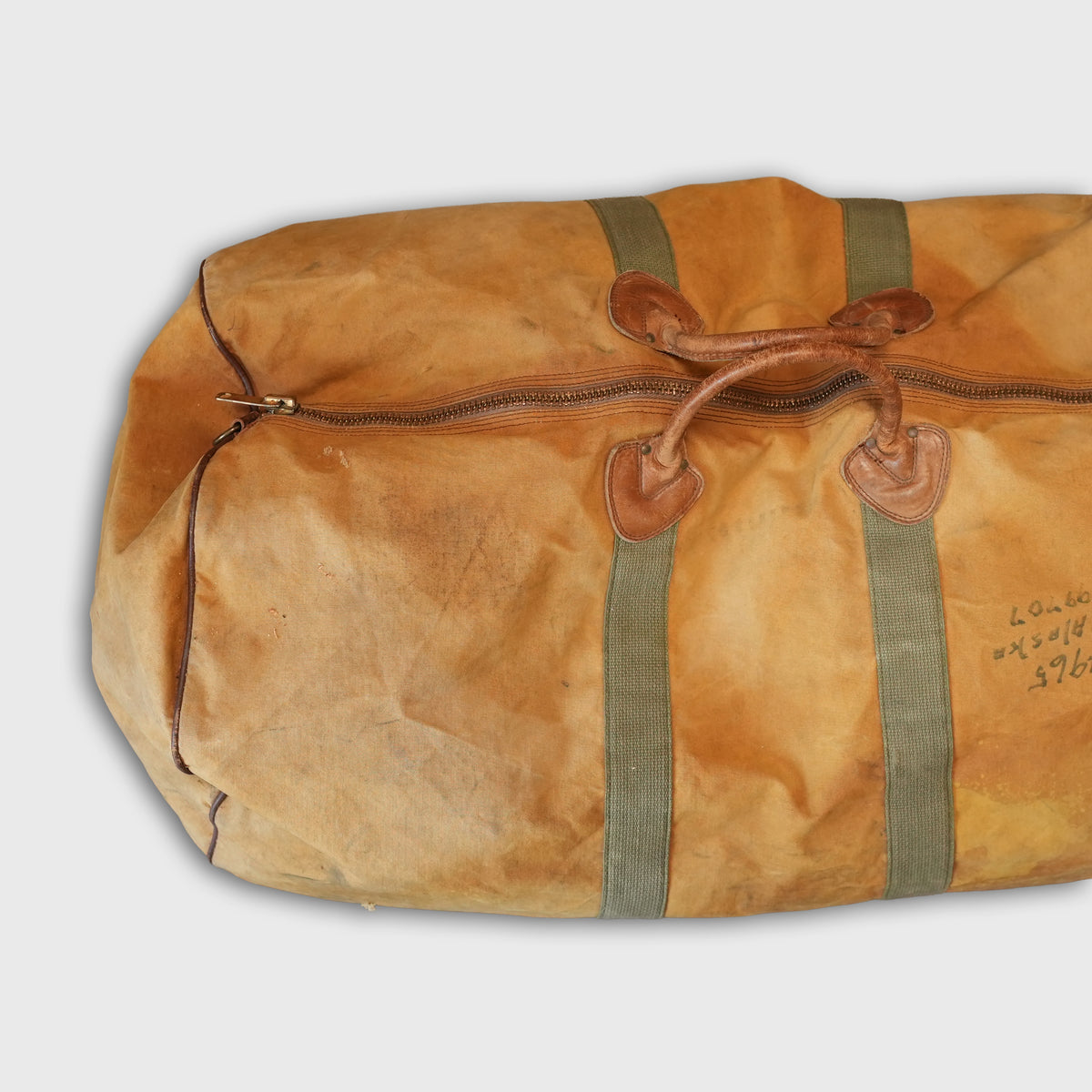 Vintage L.L.Bean Canvas Duffle Bag 1980s Leather