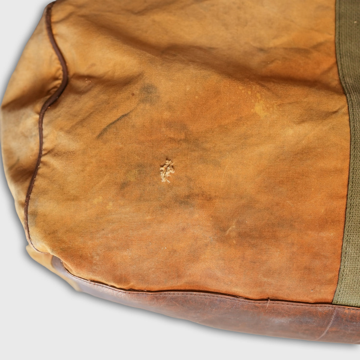 Vintage L.L.Bean Canvas Duffle Bag 1980s Leather
