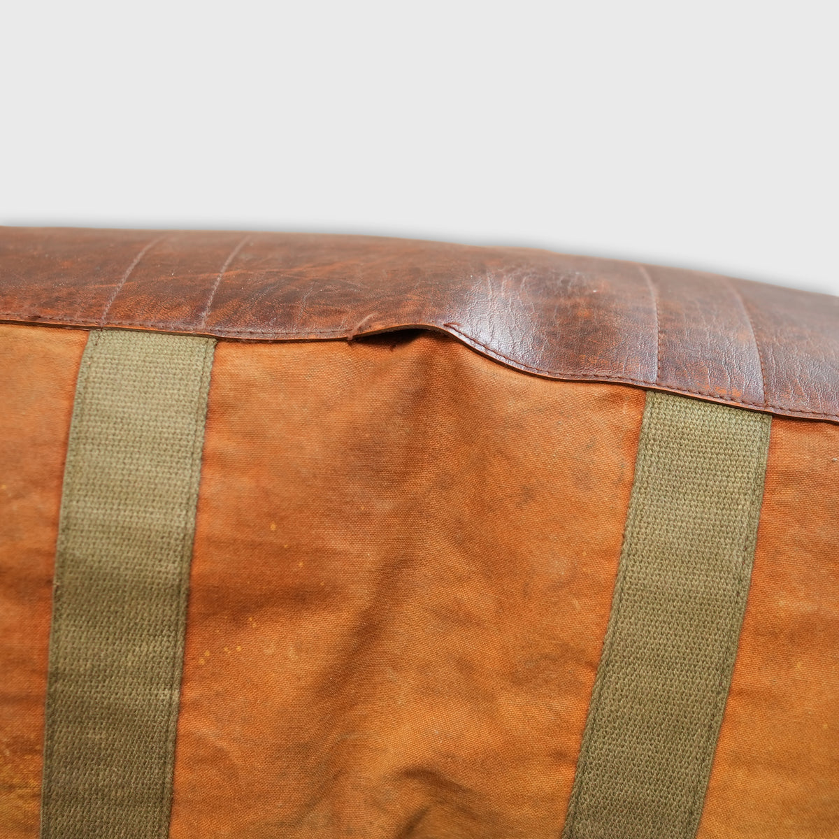 Vintage L.L.Bean Canvas Duffle Bag 1980s Leather