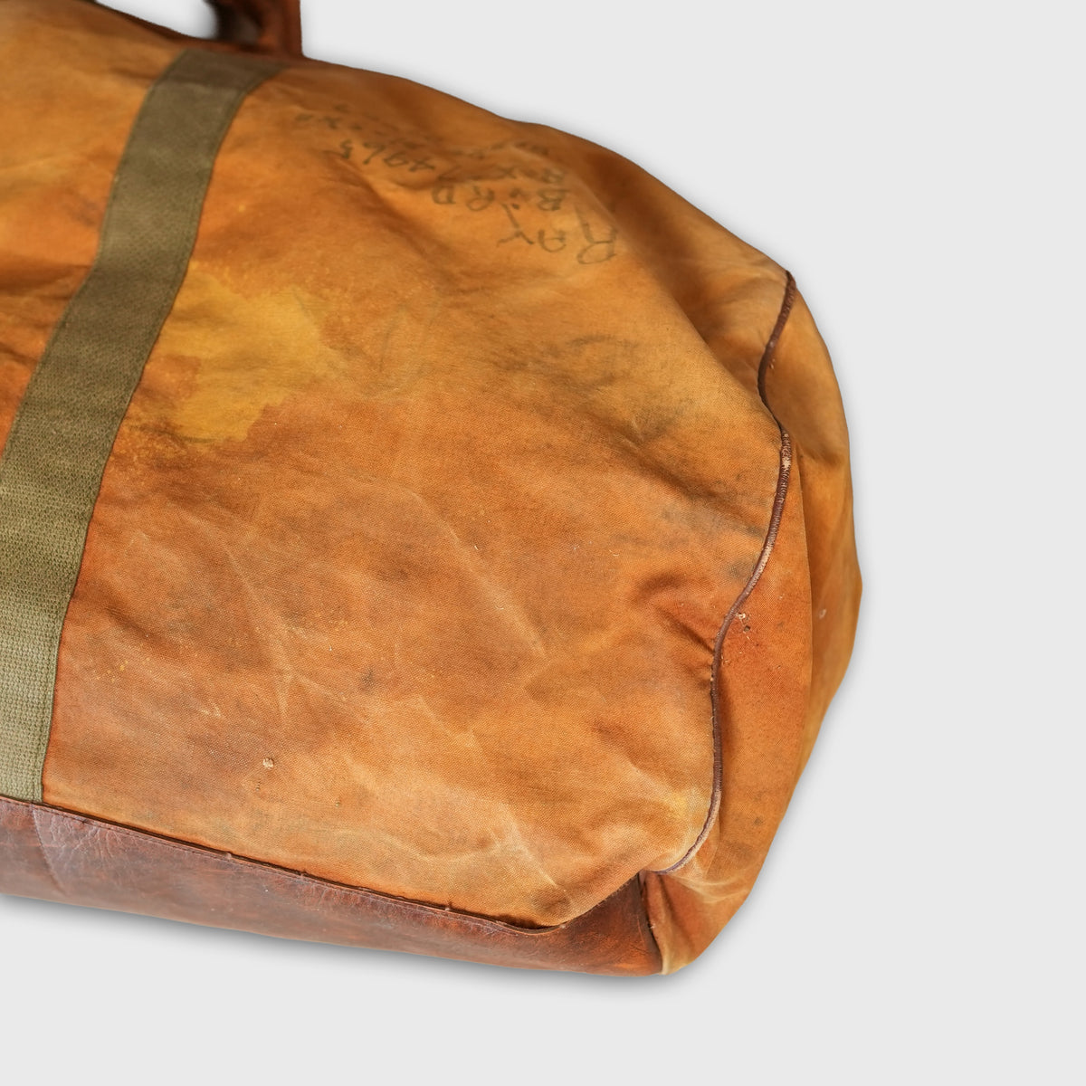 Vintage L.L.Bean Canvas Duffle Bag 1980s Leather