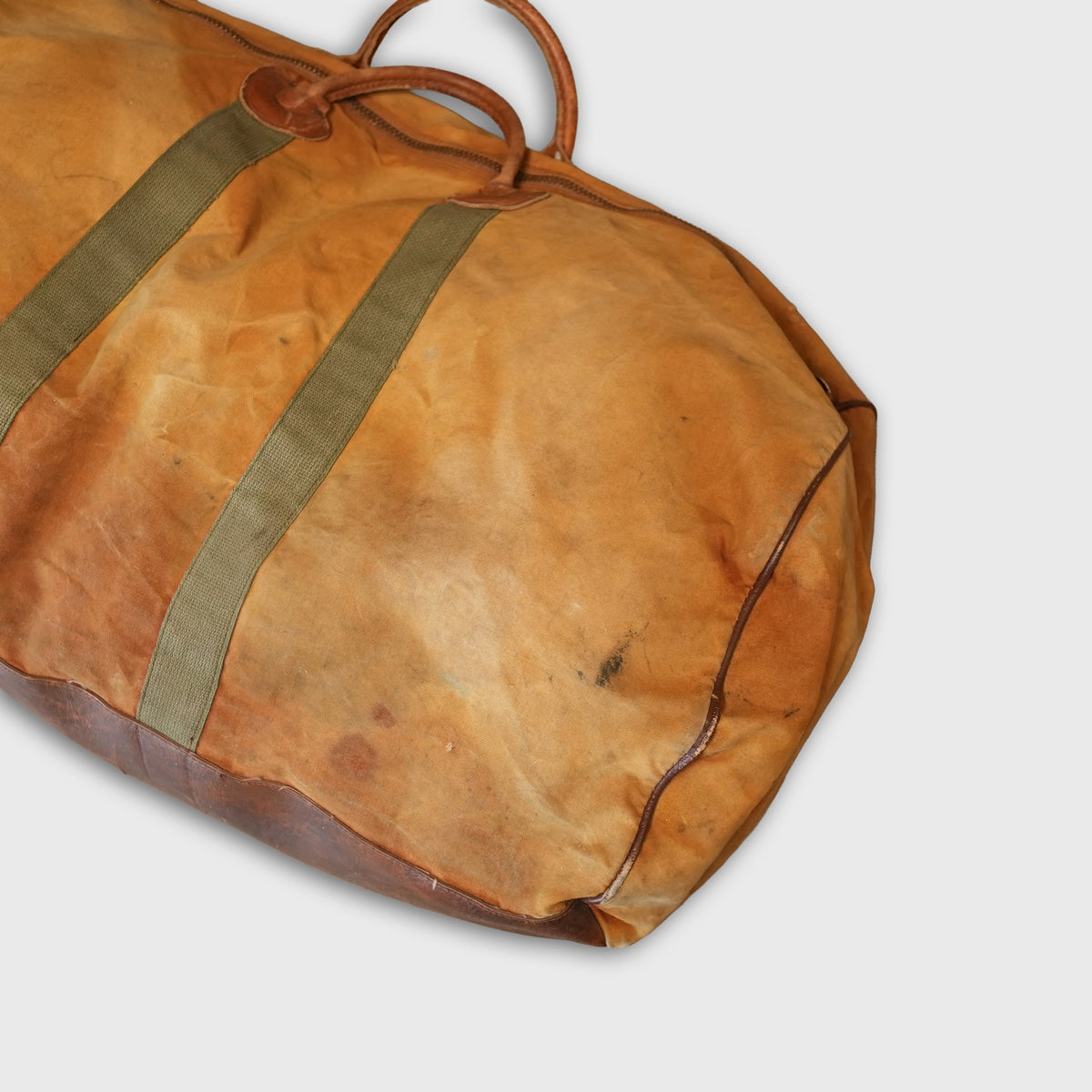 Vintage L.L.Bean Canvas Duffle Bag 1980s Leather