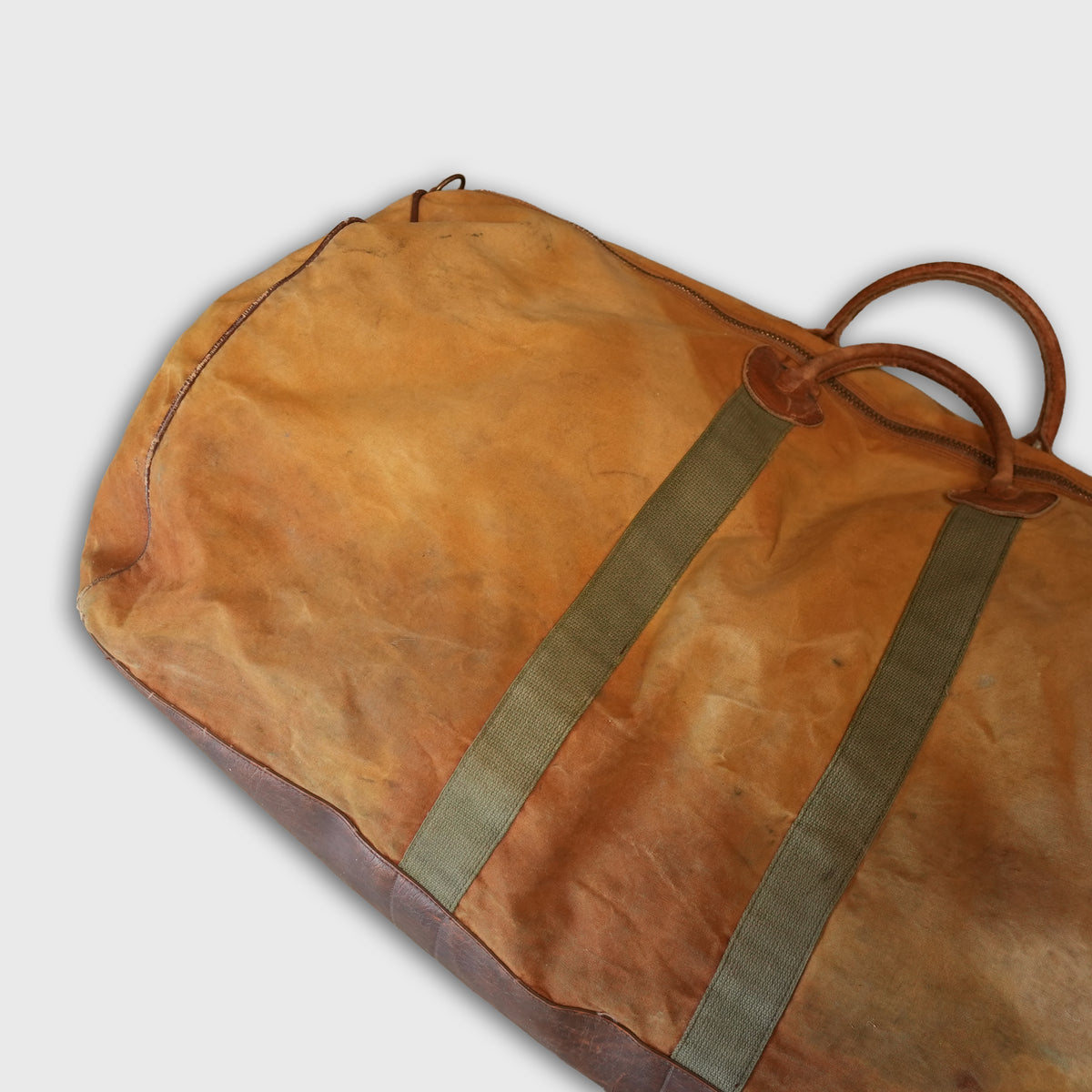 Vintage L.L.Bean Canvas Duffle Bag 1980s Leather