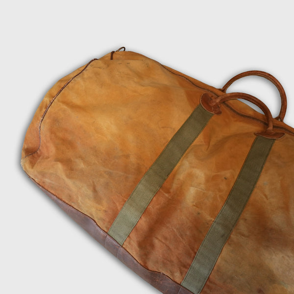 Vintage L.L.Bean Canvas Duffle Bag 1980s Leather