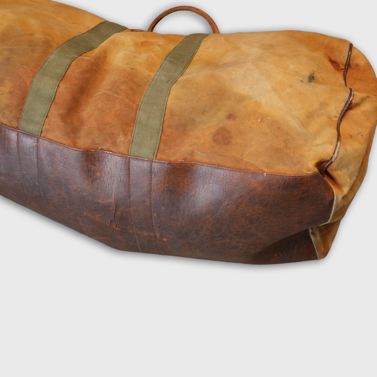 Vintage L.L.Bean Canvas Duffle Bag 1980s Leather