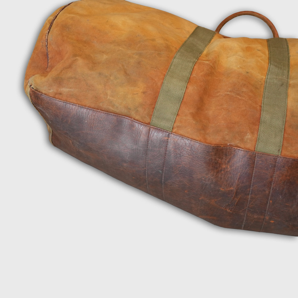 Vintage L.L.Bean Canvas Duffle Bag 1980s Leather